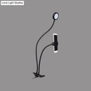 GobekUsa Flexible LED Vanity Light: Round, Flush-mount Design in Contemporary Metal Finish - Black or White with Clip-on Base