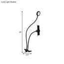 GobekUsa Flexible LED Vanity Light: Round, Flush-mount Design in Contemporary Metal Finish - Black or White with Clip-on Base