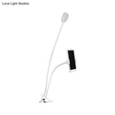 GobekUsa Flexible LED Vanity Light: Round, Flush-mount Design in Contemporary Metal Finish - Black or White with Clip-on Base