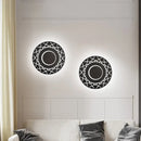 GobekUsa Contemporary Acrylic Disk Wall Light: Black/White LED Sconce Fixture for Living Room - Warm/White Light
