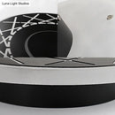 GobekUsa Contemporary Acrylic Disk Wall Light: Black/White LED Sconce Fixture for Living Room - Warm/White Light