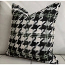 GobekUsa Houndstooth Square Cushion Cover - Black White Green Luxury Contemporary Pillow Case
