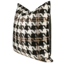 GobekUsa Houndstooth Square Cushion Cover - Black White Green Luxury Contemporary Pillow Case