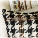 GobekUsa Houndstooth Square Cushion Cover - Black White Green Luxury Contemporary Pillow Case