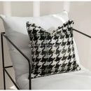 GobekUsa Houndstooth Square Cushion Cover - Black White Green Luxury Contemporary Pillow Case
