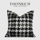 GobekUsa Houndstooth Square Cushion Cover - Black White Green Luxury Contemporary Pillow Case