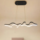 GobekUsa Contemporary Black/White LED Pendant Island Light with Cloud-Like Metal Frame
