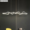 GobekUsa Contemporary Black/White LED Pendant Island Light with Cloud-Like Metal Frame