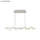 GobekUsa Contemporary Black/White LED Pendant Island Light with Cloud-Like Metal Frame