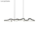 GobekUsa Contemporary Black/White LED Pendant Island Light with Cloud-Like Metal Frame