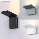 GobekUsa Contemporary Aluminum LED Wall Lamp - 4"/8" Wide Bend Square Sconce Light Fixture in Black/White