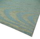 Contemporary Blue and Green 5x8 Hand Knotted Wool Area Rug