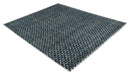 Contemporary Blue, Charcoal and Ivory Hand carved Geometrical Design Hand knotted wool Area Rug by The Rug Decor