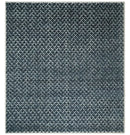 Contemporary Blue, Charcoal and Ivory Hand carved Geometrical Design Hand knotted wool Area Rug by The Rug Decor