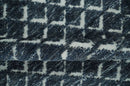 Contemporary Blue, Charcoal and Ivory Hand carved Geometrical Design Hand knotted wool Area Rug by The Rug Decor