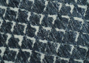 Contemporary Blue, Charcoal and Ivory Hand carved Geometrical Design Hand knotted wool Area Rug by The Rug Decor