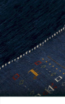 Blue Contemporary Hand Loomed Wool Area Rug with Red and Yellow Accents by The Rug Decor