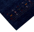Blue Contemporary Hand Loomed Wool Area Rug with Red and Yellow Accents by The Rug Decor