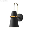 GobekUsa Contemporary Metallic Flared Wall Sconce Light with Curved Arm - Blue/Black 1 Head Wall Mount Lamp Fixture