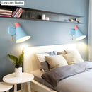 GobekUsa Blue Metal Wide Flare Sconce: Contemporary Wall Mount Light with Pull Chain