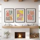 Boho Chic Botanical Decor. Set of 3 Abstract Flowers Prints by Wall Art Set