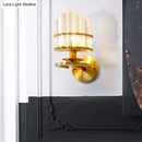 GobekUsa Contemporary Clear Crystal Prism Wall Lamp with Brass Backplate - 1 Light Fixture