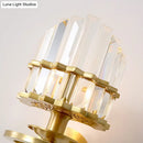 GobekUsa Contemporary Clear Crystal Prism Wall Lamp with Brass Backplate - 1 Light Fixture