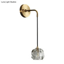 GobekUsa Contemporary Crystal Wall Lamp – Gold Globe Sconce Light Fixture