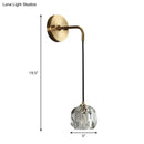 GobekUsa Contemporary Crystal Wall Lamp – Gold Globe Sconce Light Fixture