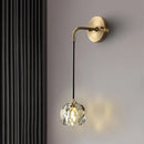 GobekUsa Contemporary Crystal Wall Lamp – Gold Globe Sconce Light Fixture
