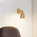 GobekUsa Contemporary Brass Bedroom Sconce - Elongated Dome Wall Mount Lamp