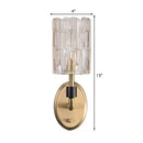 GobekUsa Brass Bedside Wall Sconce with Clear Crystal Shade - Contemporary Style