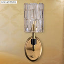 GobekUsa Brass Bedside Wall Sconce with Clear Crystal Shade - Contemporary Style