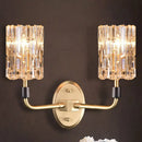 GobekUsa Brass Bedside Wall Sconce with Clear Crystal Shade - Contemporary Style