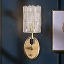 GobekUsa Brass Bedside Wall Sconce with Clear Crystal Shade - Contemporary Style
