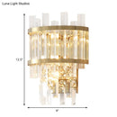 GobekUsa Contemporary Brass/Chrome Tiered Sconce Light - 3-Light Crystal Wall Mounted Lighting for Dining Room