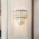 GobekUsa Contemporary Brass/Chrome Tiered Sconce Light - 3-Light Crystal Wall Mounted Lighting for Dining Room