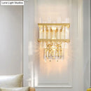 GobekUsa Contemporary Crystal Wall Sconce: Brass/Chrome Linear 3-Light Fixture
