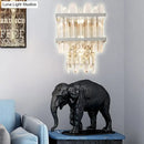 GobekUsa Contemporary Crystal Wall Sconce: Brass/Chrome Linear 3-Light Fixture