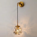 GobekUsa Contemporary 1-Light Clear Glass Bubble Wall Lamp with Foil Flower Decor