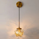 GobekUsa Contemporary 1-Light Clear Glass Bubble Wall Lamp with Foil Flower Decor
