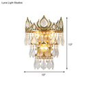 GobekUsa Contemporary Brass Crystal Drip Wall Lamp - Crown Shape Sconce Light Fixture (3 Bulbs)