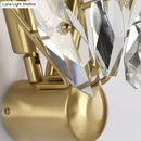 GobekUsa Contemporary Sputnik Wall Sconce with Clear Crystal Prism Bulbs in Brass Finish
