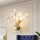 GobekUsa Contemporary Sputnik Wall Sconce with Clear Crystal Prism Bulbs in Brass Finish