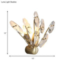 GobekUsa Contemporary Sputnik Wall Sconce with Clear Crystal Prism Bulbs in Brass Finish