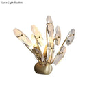 GobekUsa Contemporary Sputnik Wall Sconce with Clear Crystal Prism Bulbs in Brass Finish