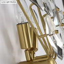 GobekUsa Contemporary Sputnik Wall Sconce with Clear Crystal Prism Bulbs in Brass Finish