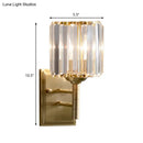 GobekUsa Contemporary Brass Crystal Wall Sconce - Prismatic 1-Light for Bedroom
