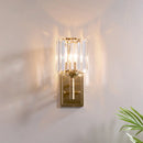 GobekUsa Contemporary Brass Crystal Wall Sconce - Prismatic 1-Light for Bedroom