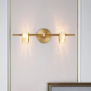 GobekUsa Contemporary Brass Double Oval Wall Light with LED Mount - Crystal Design